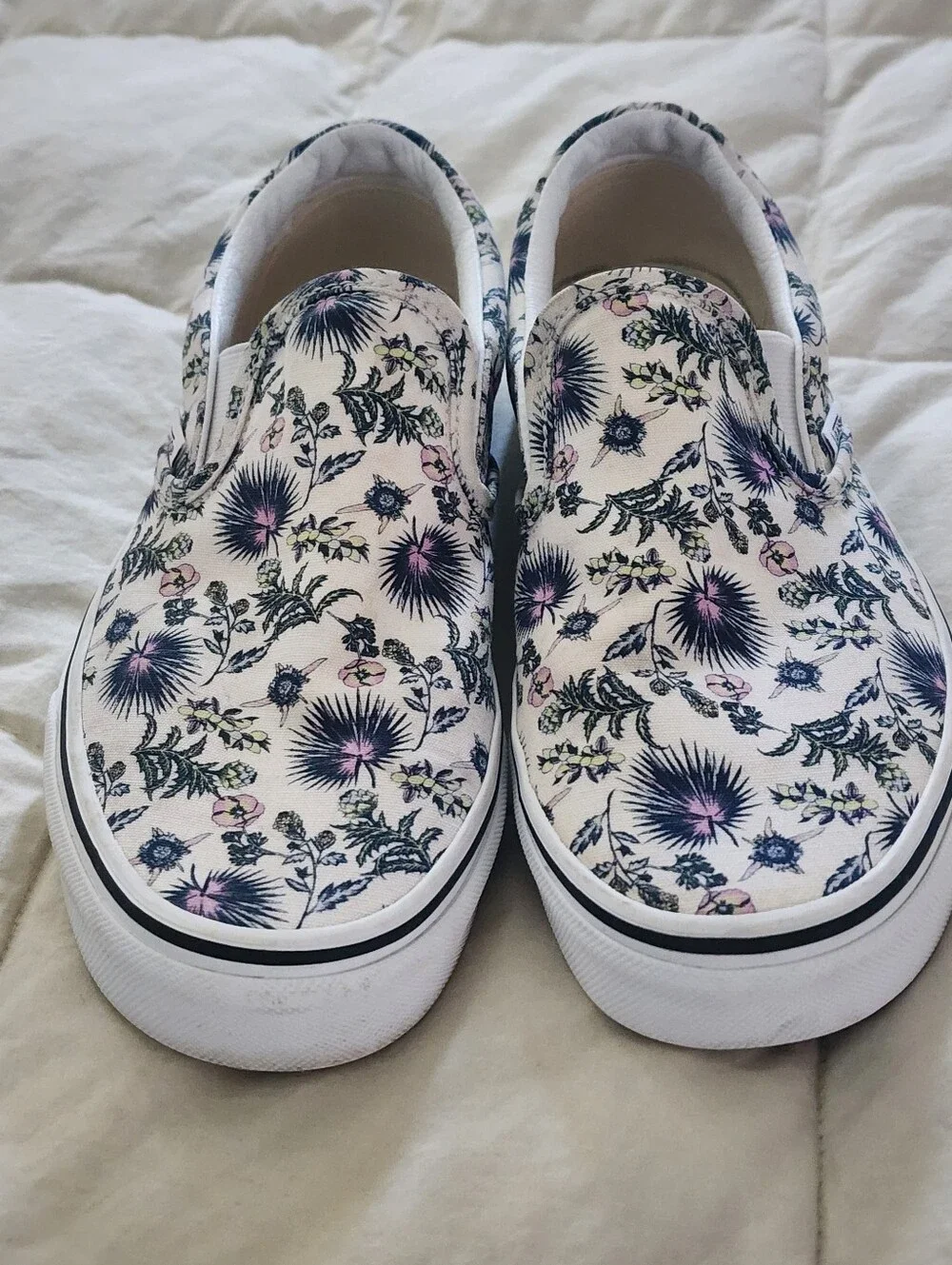 Vans Paradise Floral Slip-On Canvas Sneakers Unisex Womens 9